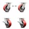 Service Caster 5 Inch Kingpinless Red Poly on Steel Wheel Caster Swivel Locks 2 Brakes, 2PK SCC-KP30S520-PUR-RS-BSL-2-SLB-2 - alternate 1